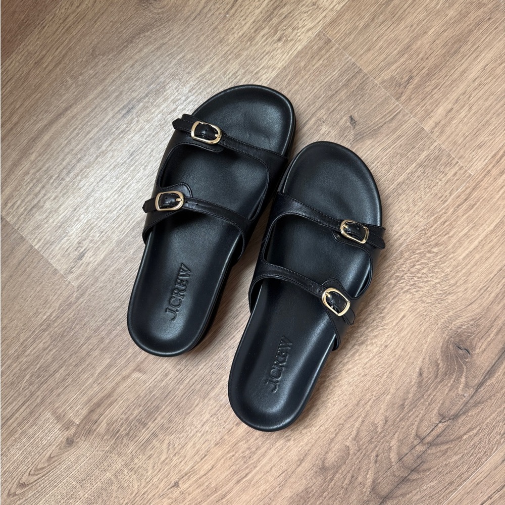 J.Crew Colbie Sandals with Gold Buckles
